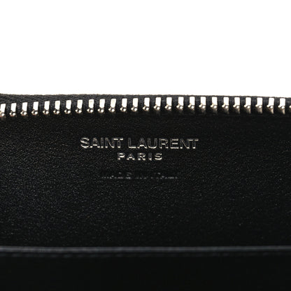 Saint Laurent Calfskin Compact Zip Coin Purse Black 6 of 6
