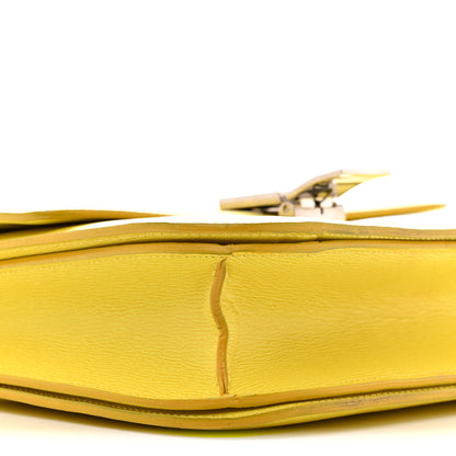 Celine Liege Calfskin Medium Classic Box Flap Bag Fluo Yellow 9 of 15