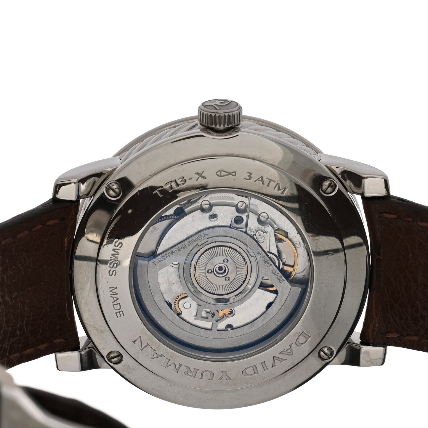 Stainless Steel Alligator 38mm Automatic Watch Brown