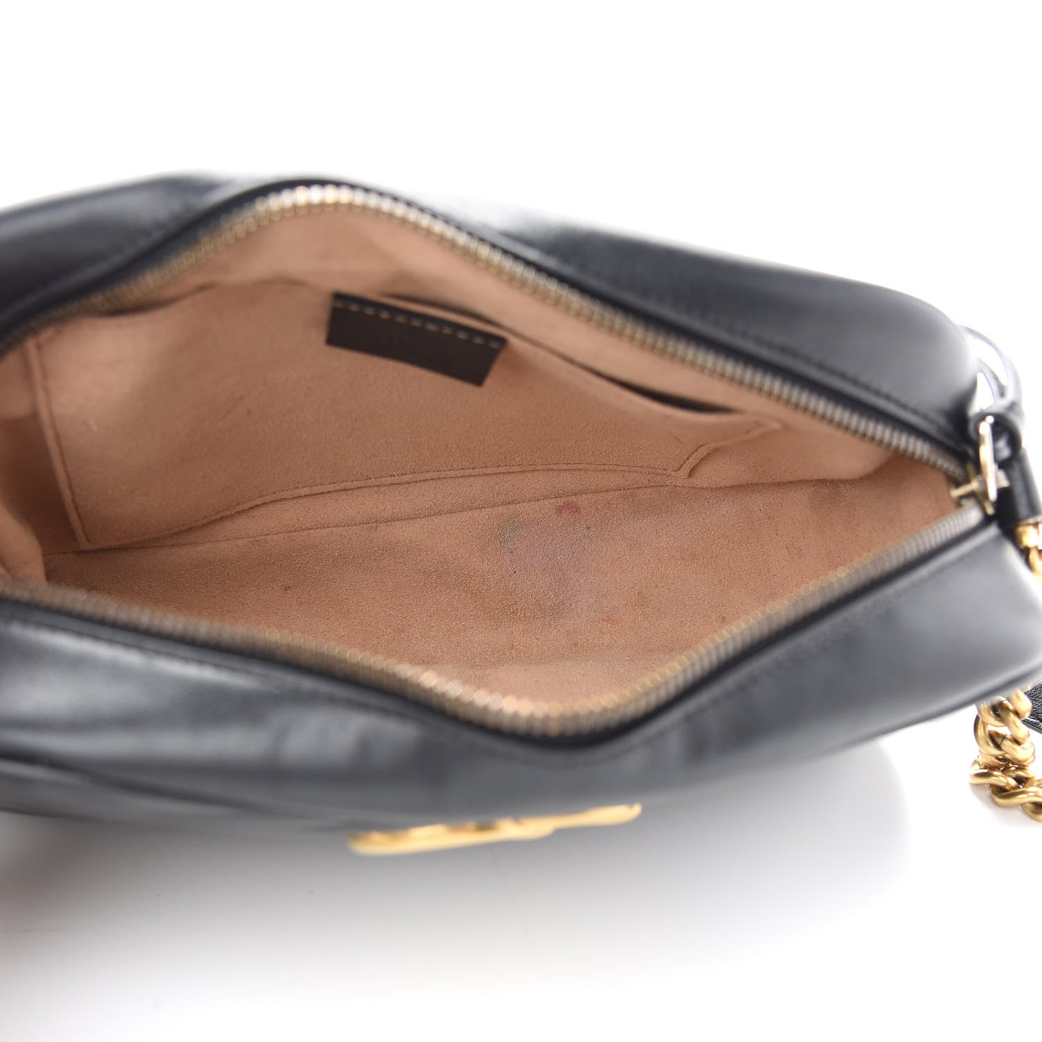 Gucci Calfskin Matelasse Small GG Marmont Chain Shoulder Bag Black 5 of 12