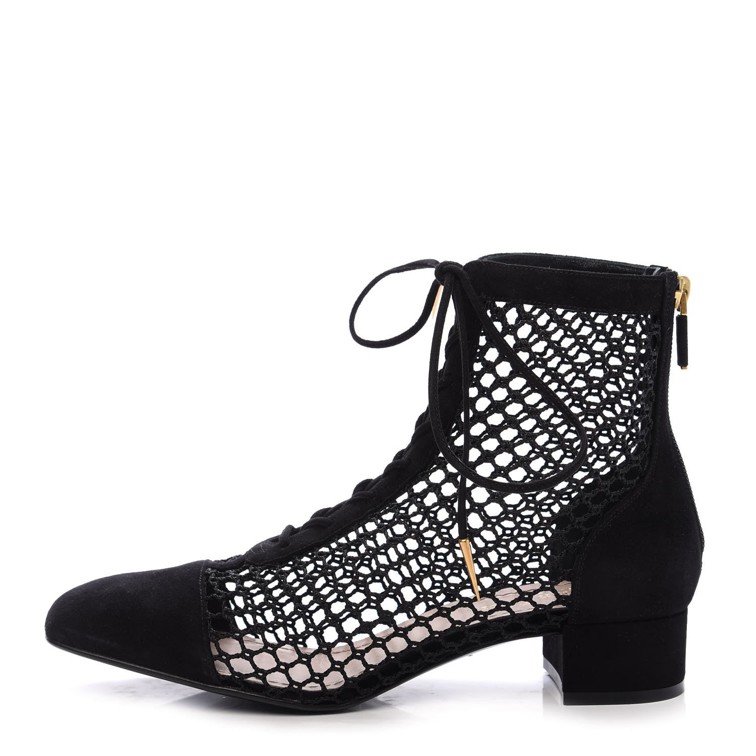Christian Dior Suede Resille Naughtily-D 30mm Ankle Boots 38 Black 1 of 10