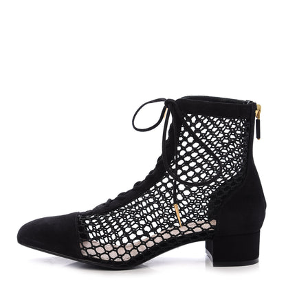 Christian Dior Suede Resille Naughtily-D 30mm Ankle Boots 38 Black 1 of 10