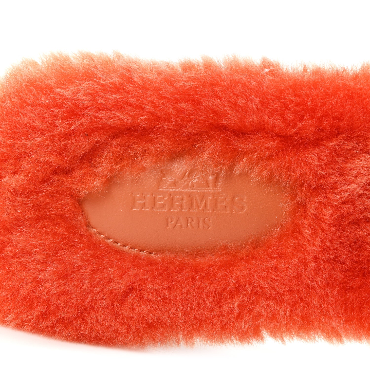 Hermes Woolskin Oran Sandals 37.5 Orange 8 of 9