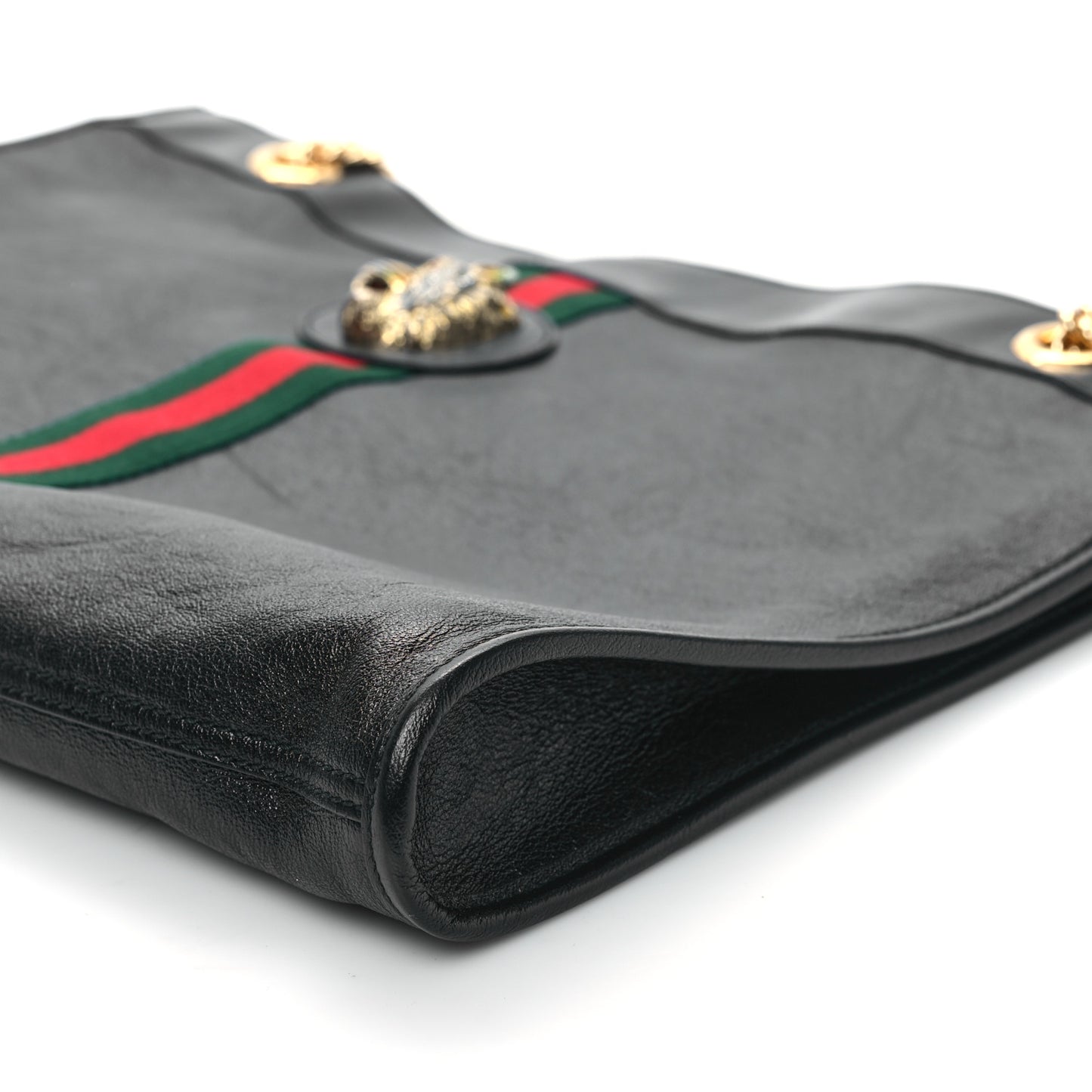 Calfskin Maxi Rajah Chain Tote Black