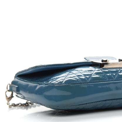 Christian Dior Patent Cannage New Lock Pouch Blue 8 of 10