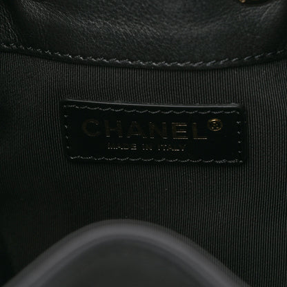 Chanel Calfskin Stitched Mini Drawstring CC Bag Black 6 of 10