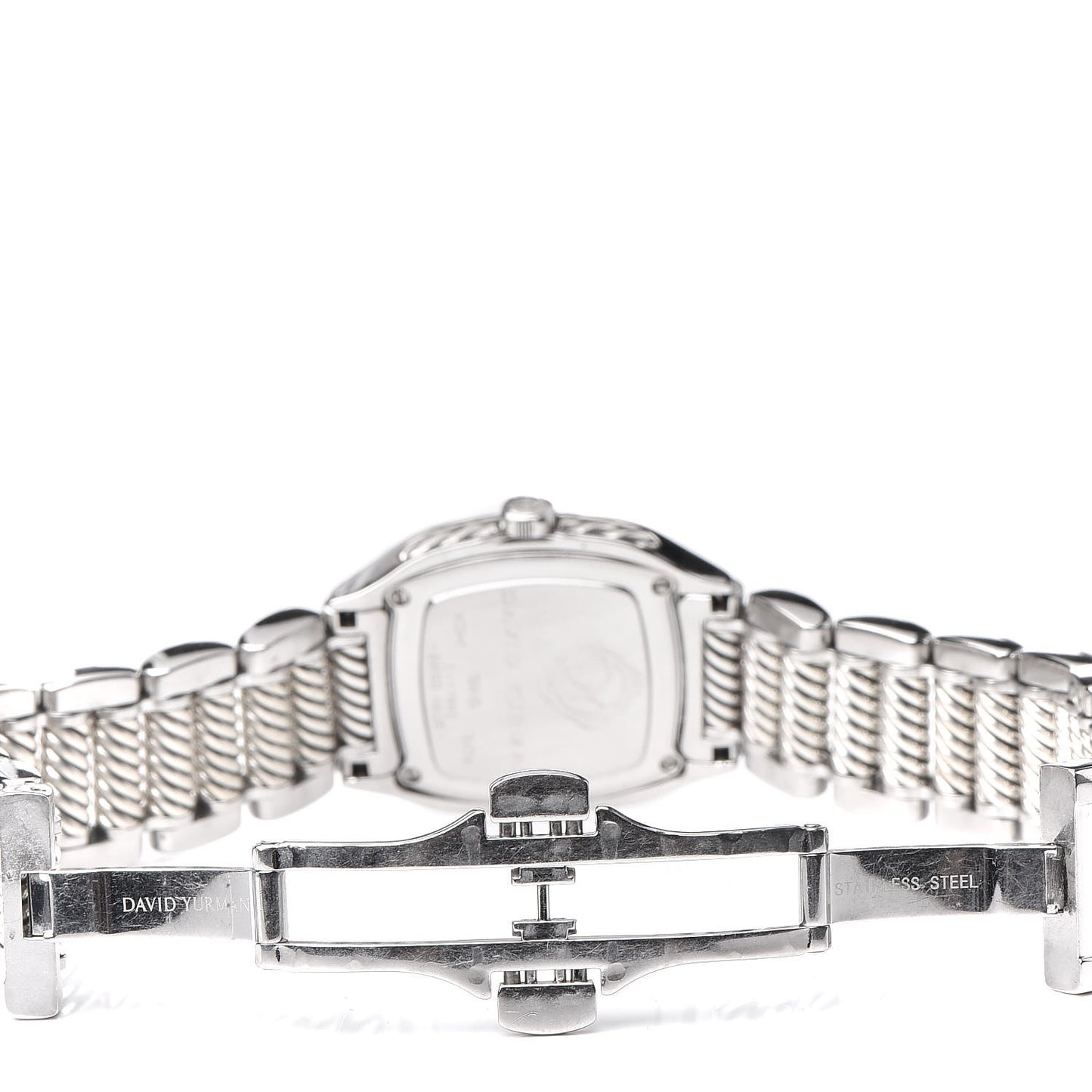 Stainless Steel Sterling Silver Diamond Mother of Pearl 25mm Thoroughbred Quartz Watch