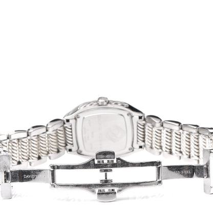 David Yurman Stainless Steel Sterling Silver Diamond Mother of Pearl 25mm Thoroughbred Quartz Watch 7 of 8