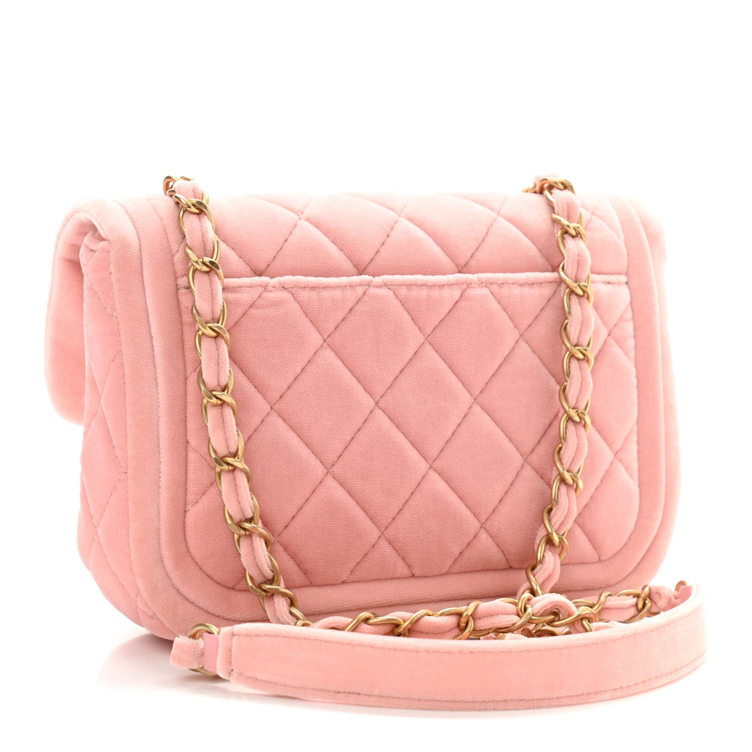 Chanel Velour Quilted Mini Double Frame Flap Rose 3 of 12