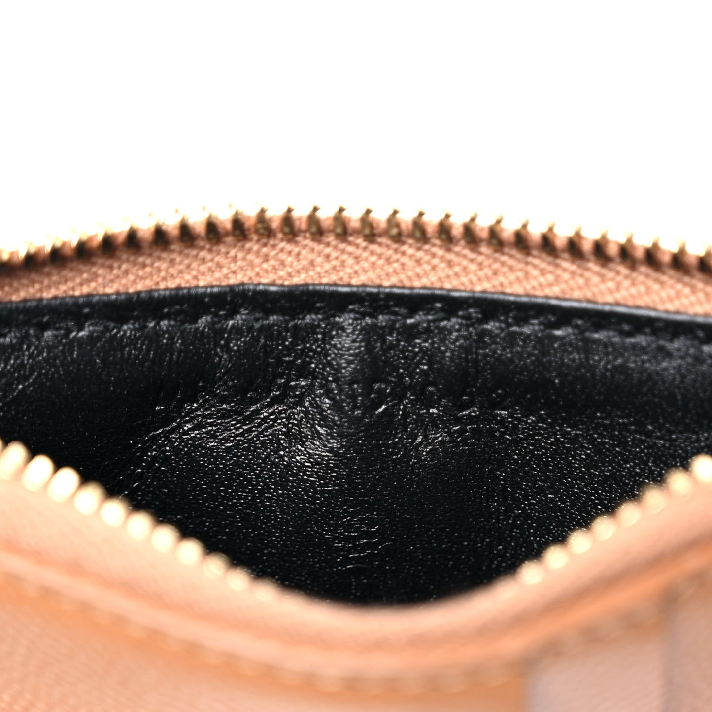 Grain De Poudre Matelasse Chevron Monogram Fragments Zippered Card Case Cork