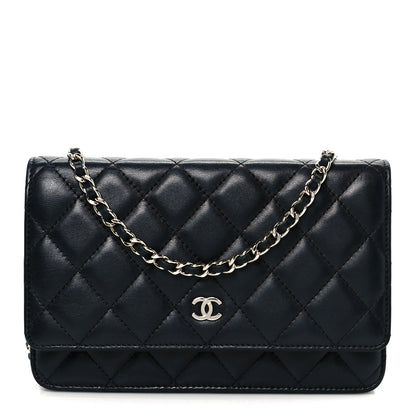 Chanel Lambskin Quilted Wallet On Chain WOC Black 1 of 24