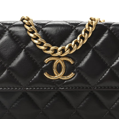 Chanel Lambskin Quilted Pillow Crush Flap Phone Holder With Chain Dark Brown 8 of 10