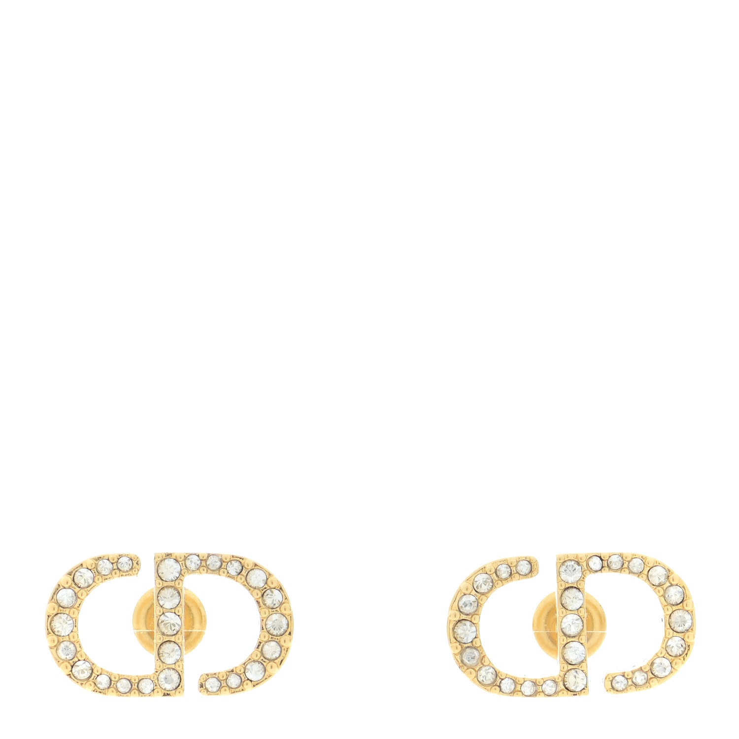 Christian Dior Crystal Clair D Lune Earrings Gold 1 of 5
