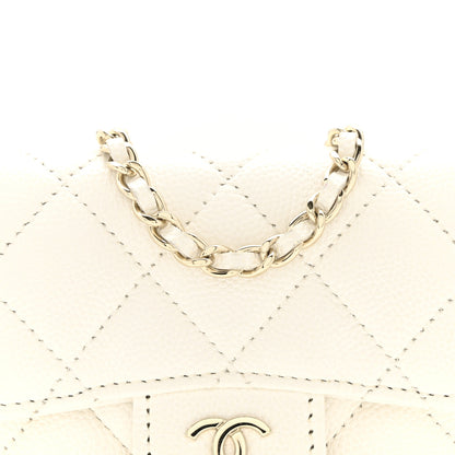 Chanel Caviar Quilted Mini Chain Belt Bag White 9 of 13