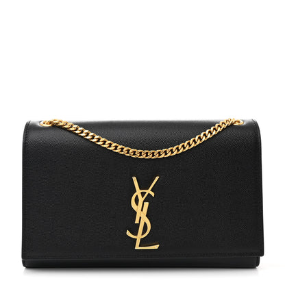 Saint Laurent Grain De Poudre Medium Classic Monogram Kate Satchel Black 1 of 10
