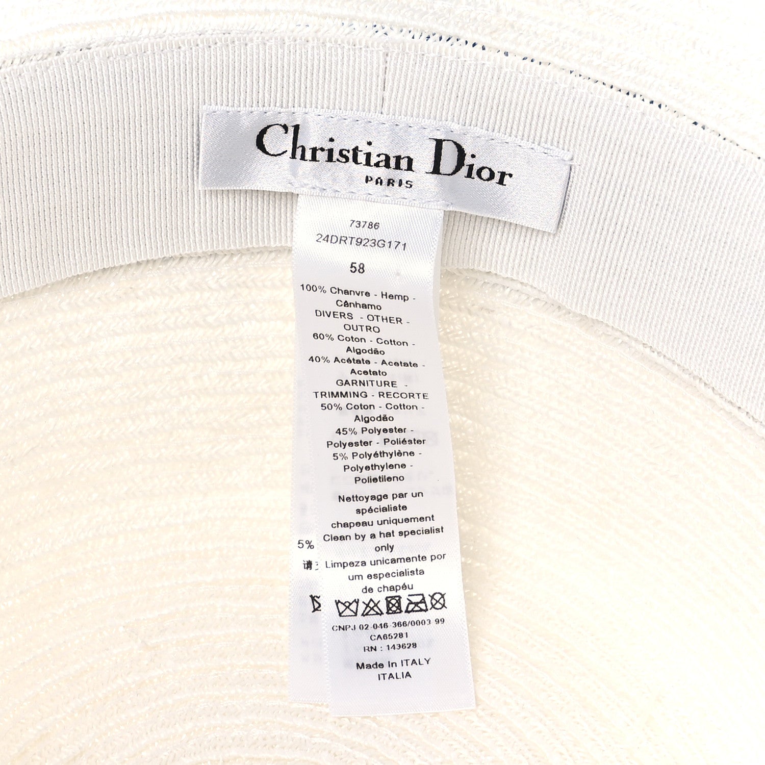 Christian Dior Straw Dioresort Bucket Hat 58 White Blue 8 of 9
