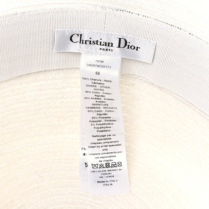Christian Dior Straw Dioresort Bucket Hat 58 White Blue 8 of 9