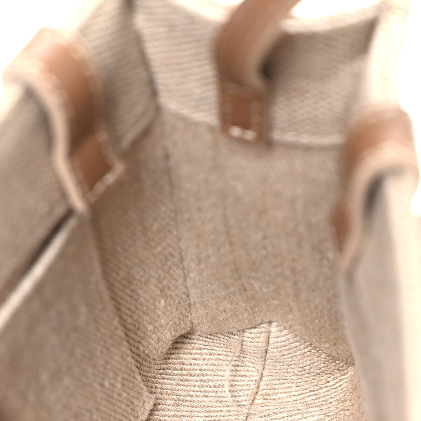 Linen Calfskin Mini Woody Ribbon Tote With Strap Blushy Beige