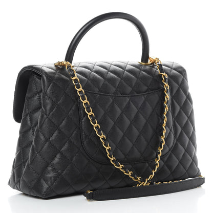 Chanel Caviar Quilted Medium Coco Handle Flap Black 3 of 11