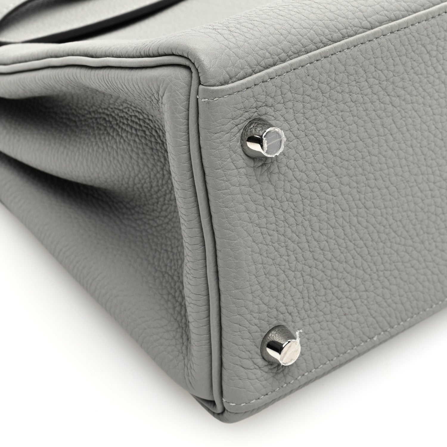 Hermes Togo Horseshoe Kelly Retourne 28 Gris Mouette 9 of 10