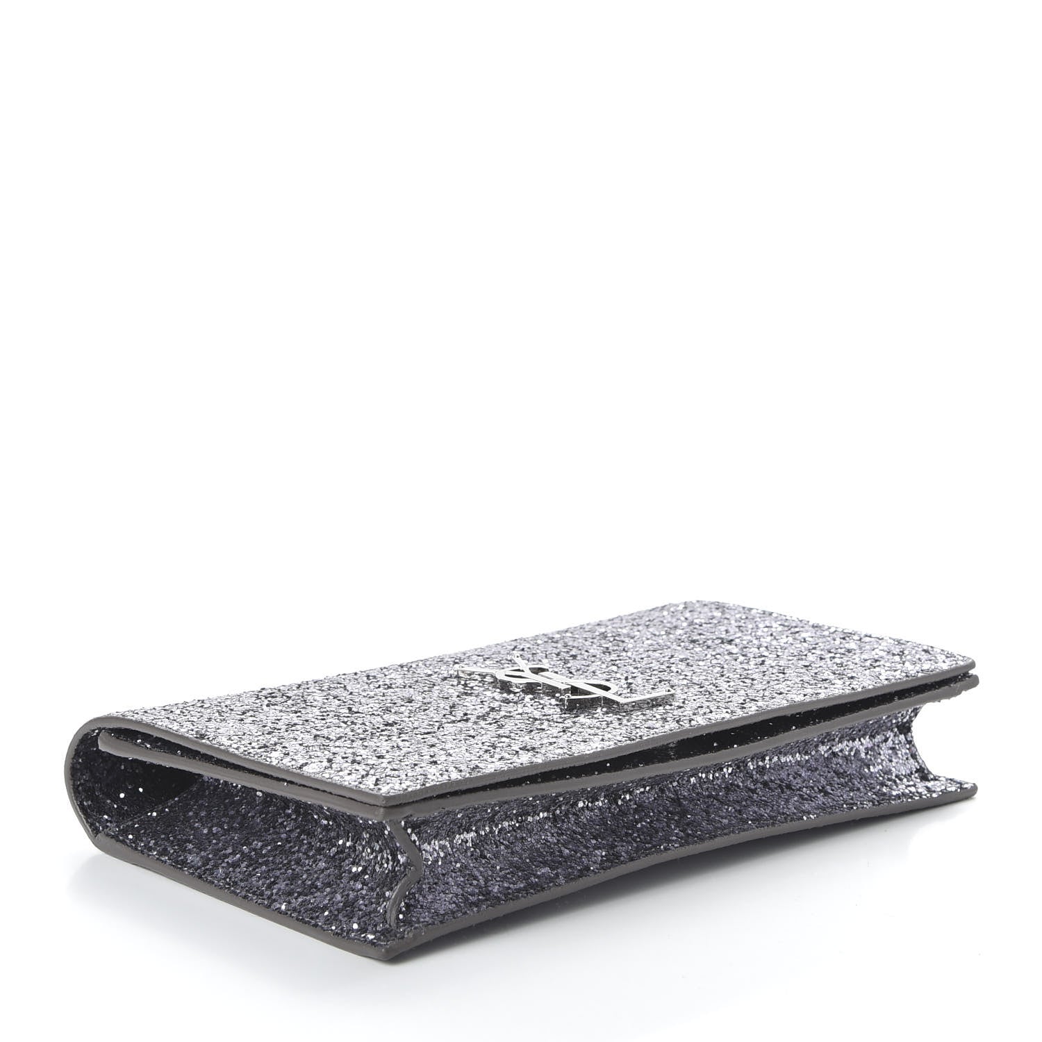 Saint Laurent Glitter Classic Kate Monogram Clutch Sunset Grey 4 of 9