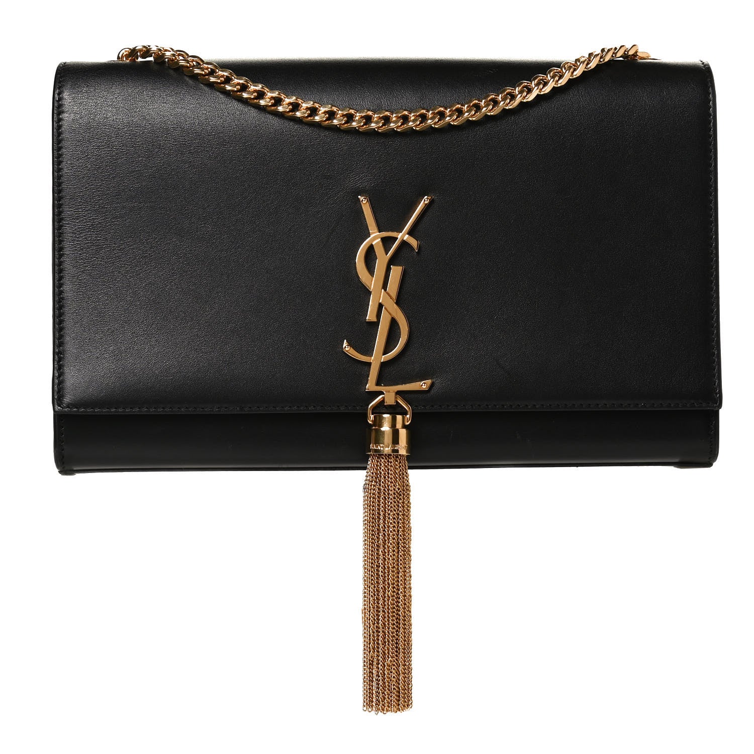 Saint Laurent Smooth Calfskin Medium Classic Monogram Kate Tassel Satchel Black 1 of 10