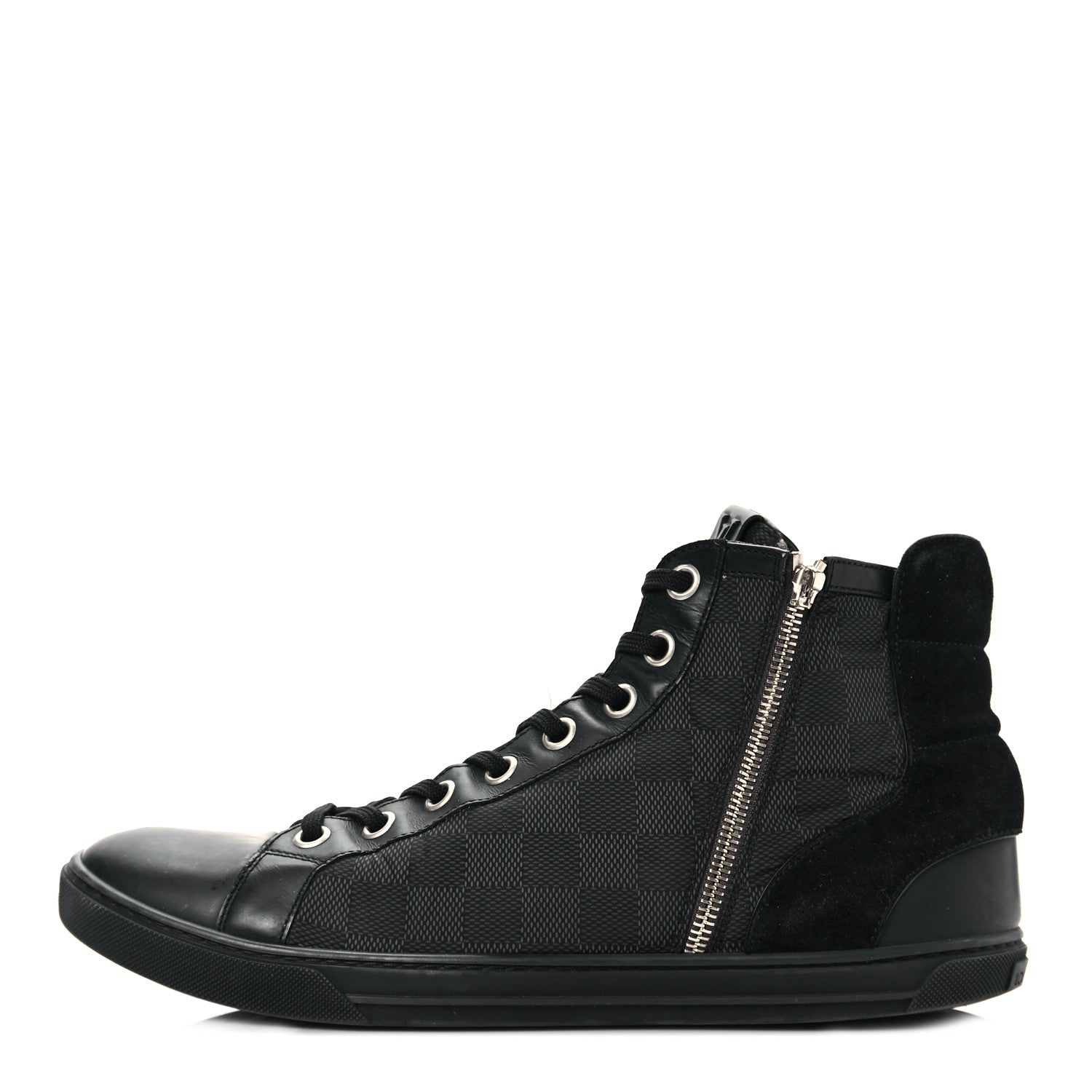 Louis Vuitton Damier Graphite Calfskin Suede Mens Aventure High Top Sneakers 9 1 of 11