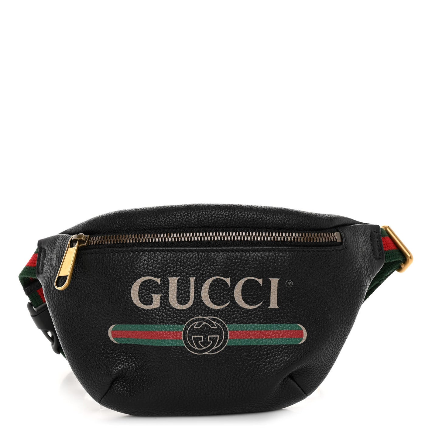 Grained Calfskin Small Logo Belt Bag Black