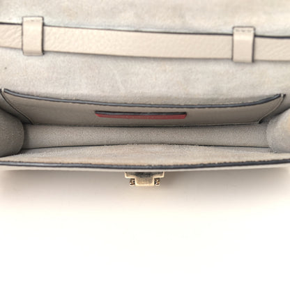 Valentino Garavani Pebbled Calfskin Small Rockstud Overlay Flap Shoulder Bag Opal Grey 5 of 11