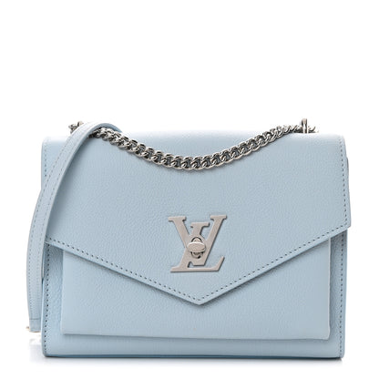Louis Vuitton Soft Calfskin Mylockme Chain Bag BB Olympe Blue 1 of 14