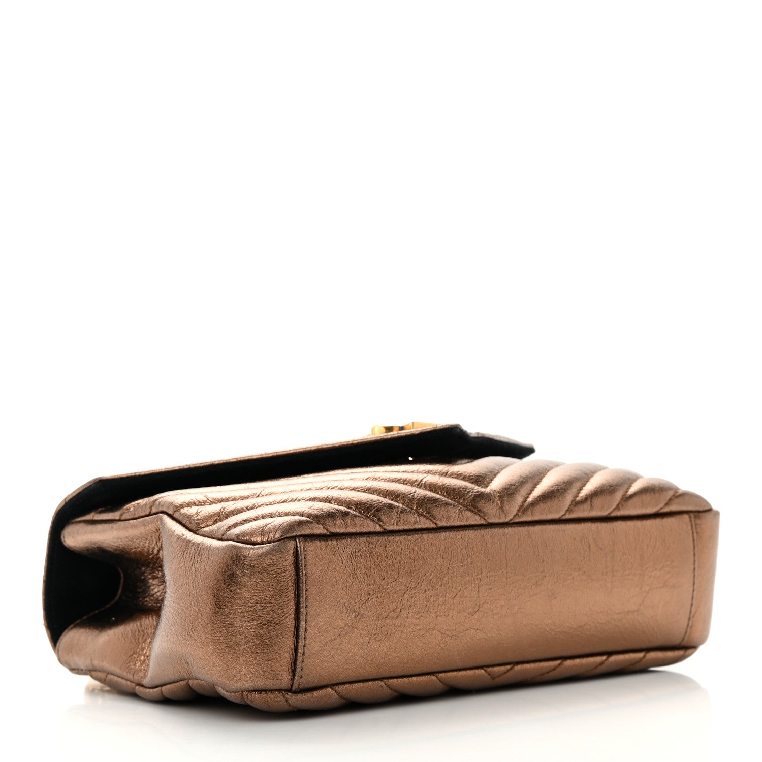 Saint Laurent Metallic Cracked Calfskin Matelasse Monogram Medium College Bag Copper 4 of 18