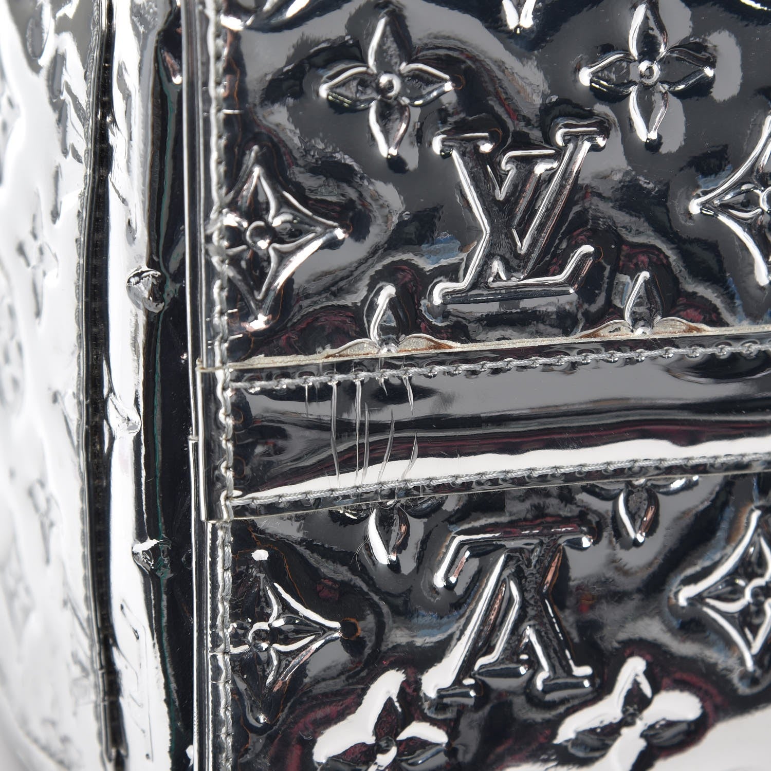 Louis Vuitton Monogram Miroir Speedy 30 Silver 9 of 13