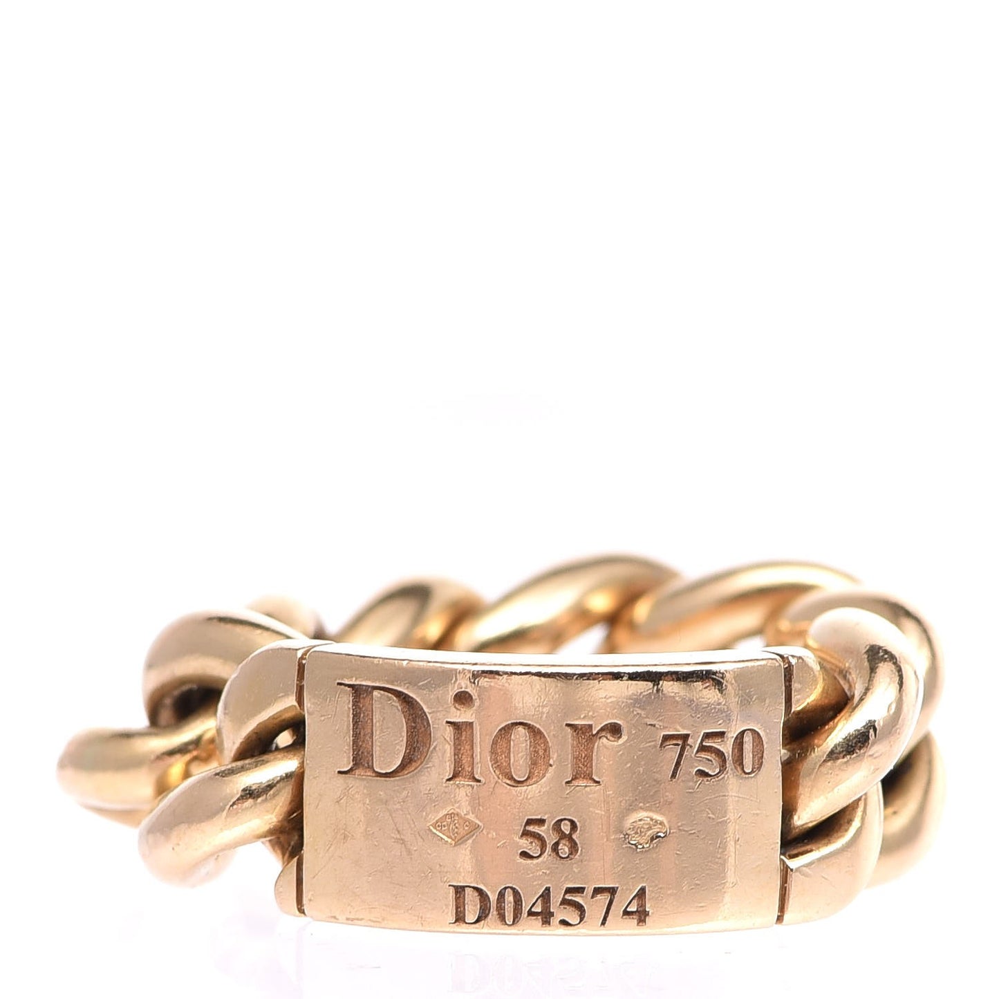 18K Yellow Gold Gourmette Ring 56 7.5