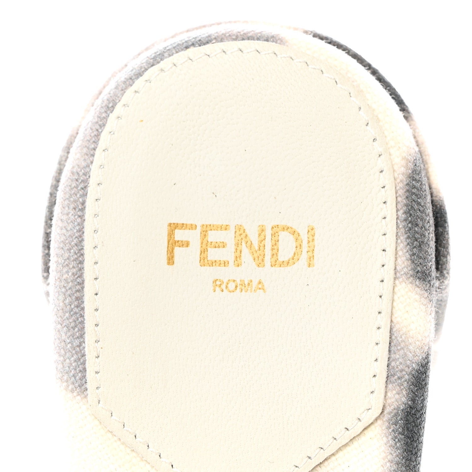Fendi Canvas Floral Print Logo Mid-Heel Slide Sandals 40.5 Black White 7 of 7