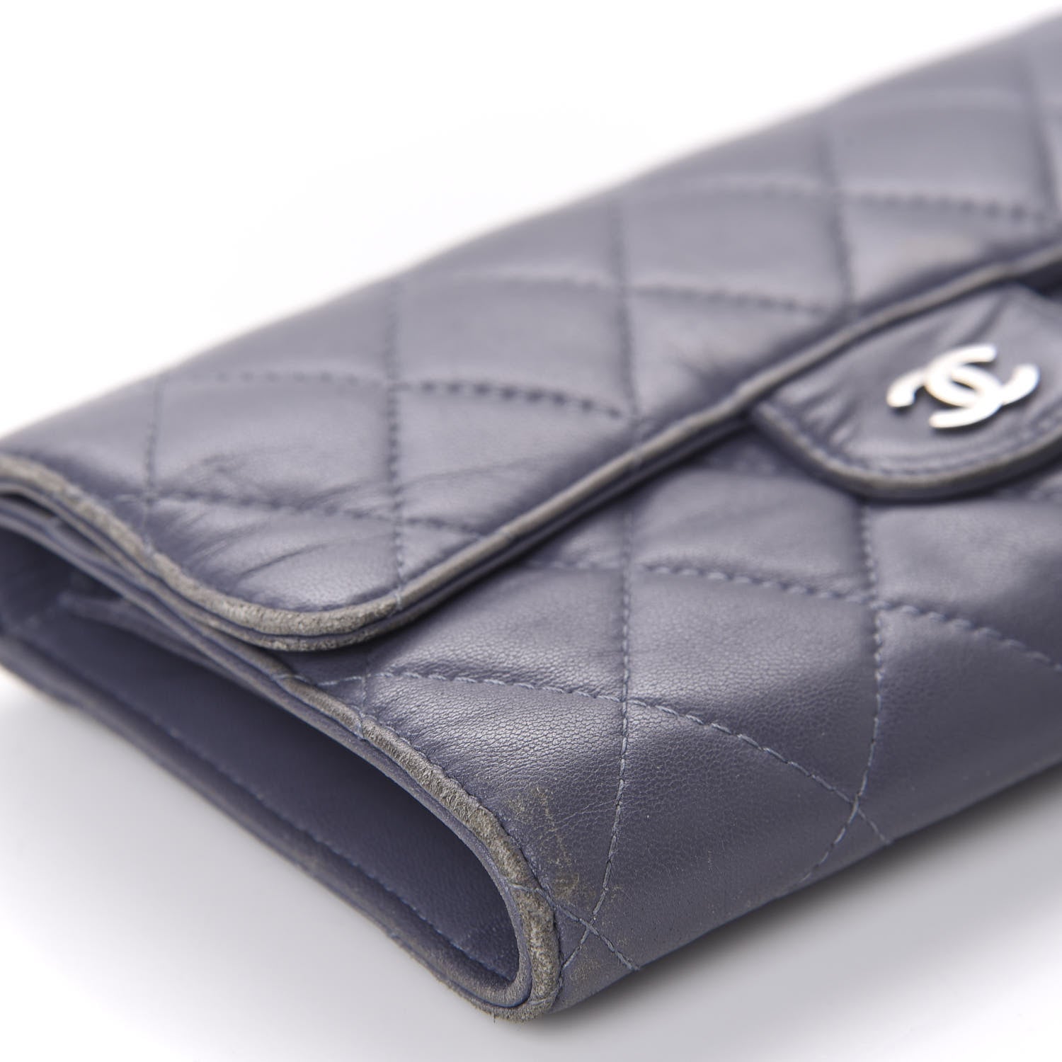 Chanel Lambskin Quilted Large Flap Wallet Purple 6 of 15