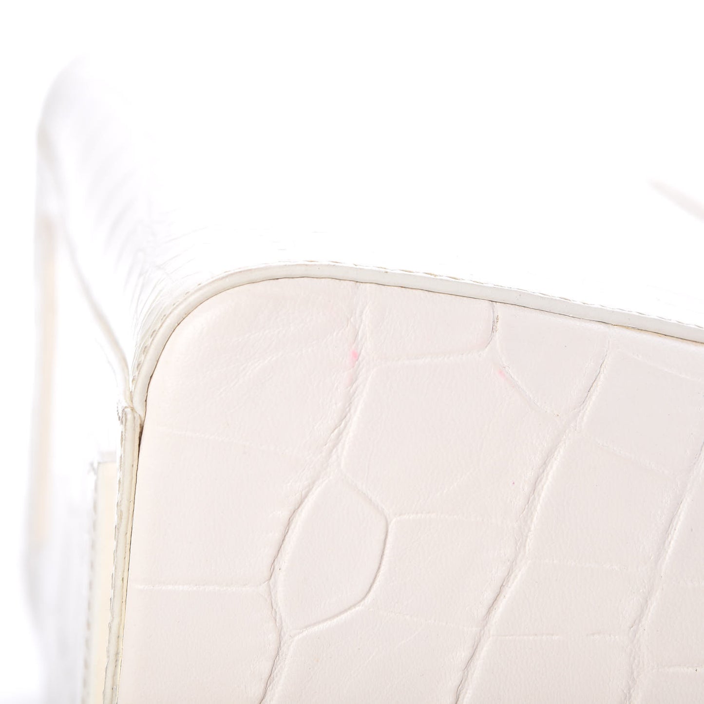 Calfskin Crocodile Embossed Small Antigona White