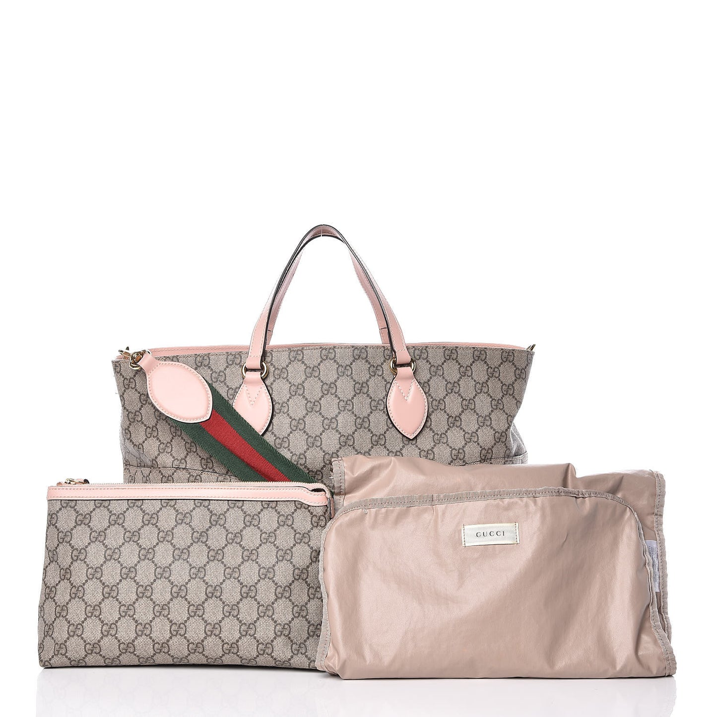 GG Supreme Monogram Diaper Bag Pink