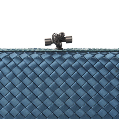 Bottega Veneta Satin Intreccio Impero Ayers Stretch Knot Clutch Turquoise 9 of 9