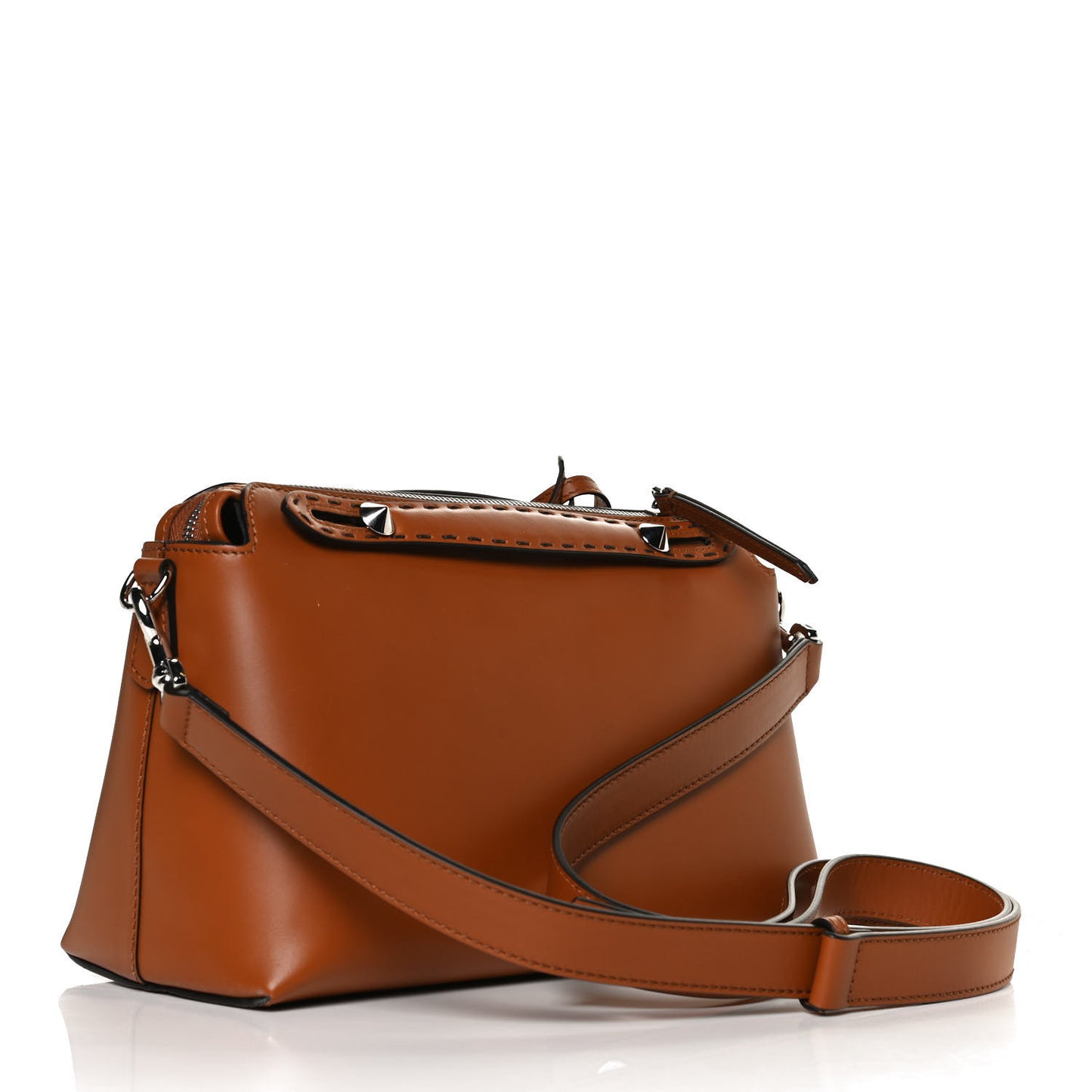 Vitello King Logo Embossed Medium By The Way Boston Bag Cuoio