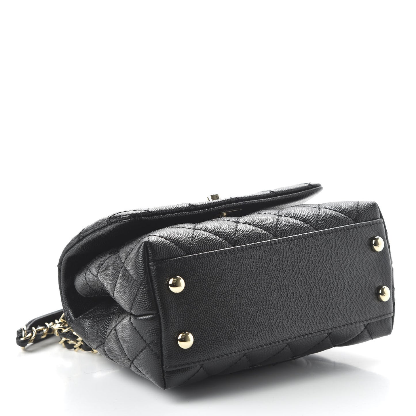 Caviar Quilted Extra Mini Coco Handle Flap Black