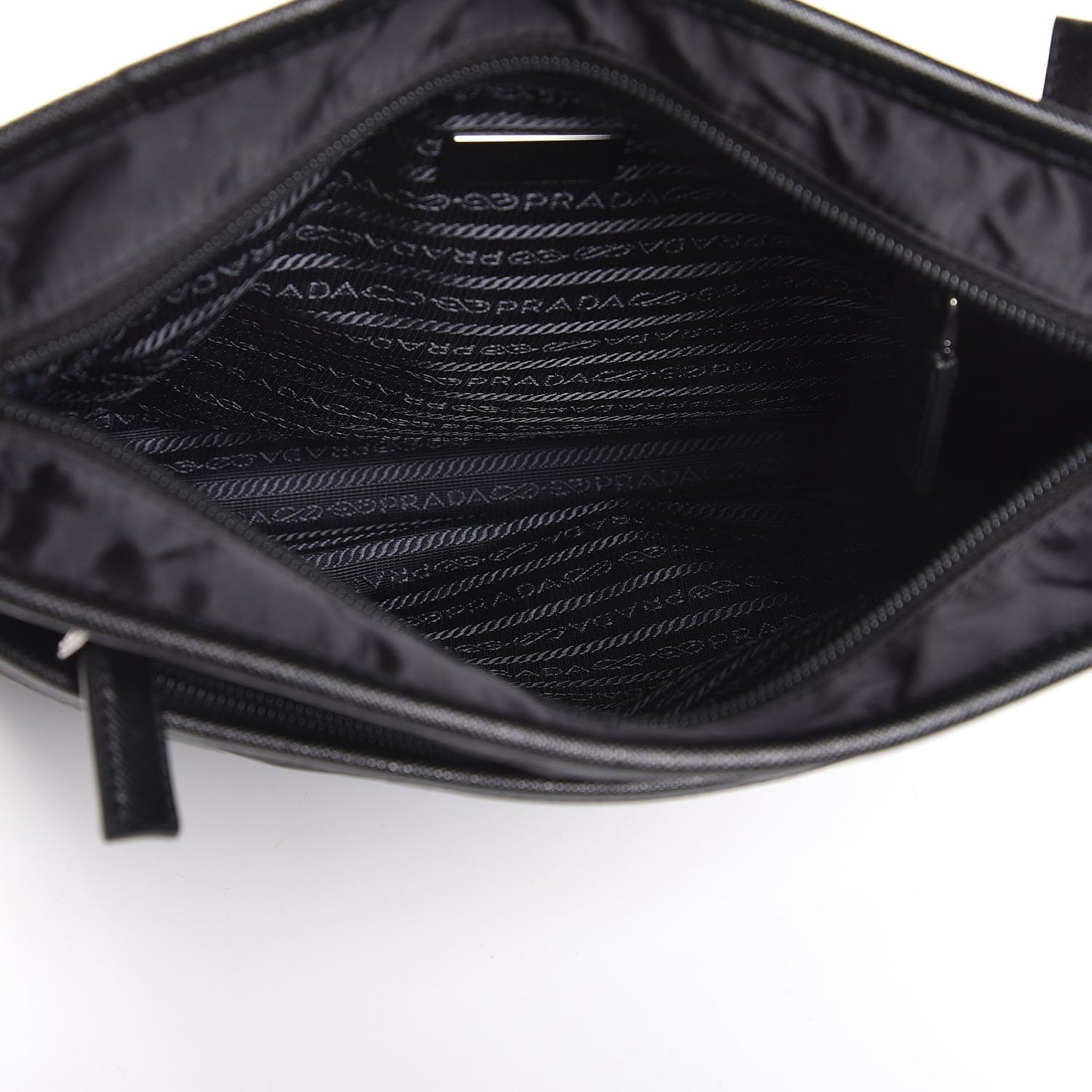 Nylon Flat Messenger Bag Black