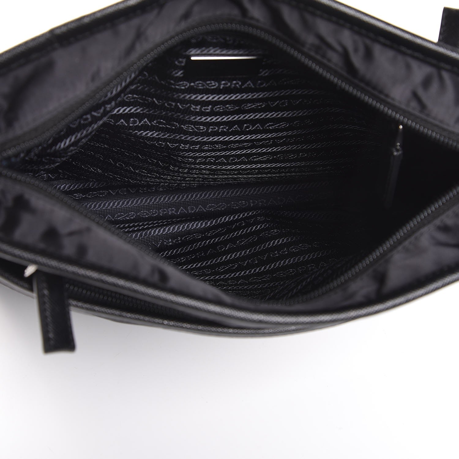 Prada Nylon Flat Messenger Bag Black 5 of 8