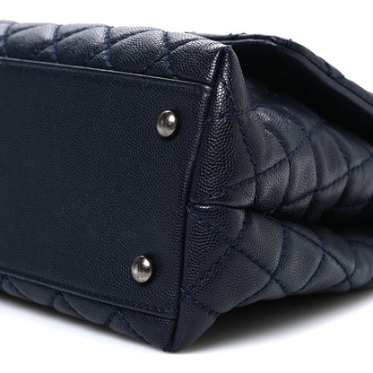 Chanel Caviar Quilted Small Coco Handle Flap Navy 10 of 11