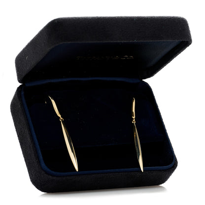 Tiffany 18K Yellow Gold Feather Drop Earrings 5 of 5