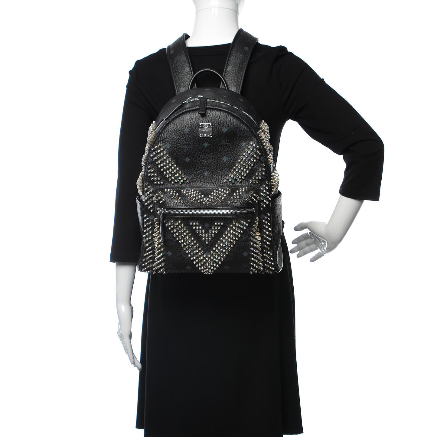 Visetos Studded Small Crystal Backpack Black