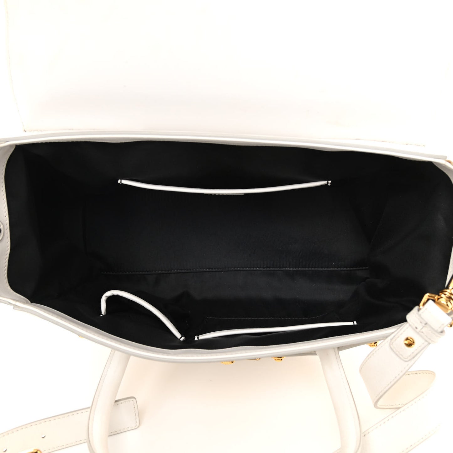 Vitello Calfskin Large Signature Tote White