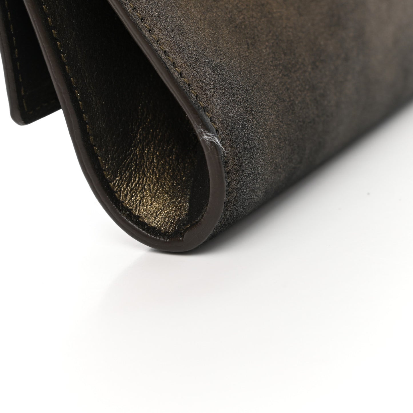 Distressed Metallic Calfskin Monogram Large Belle De Jour Clutch Gold