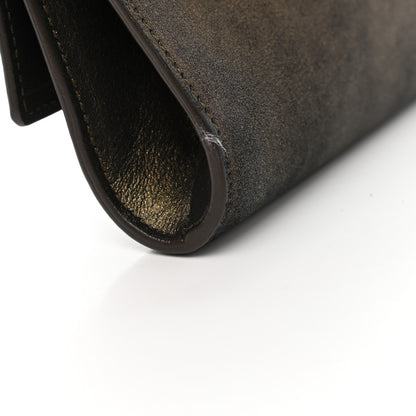 Saint Laurent Distressed Metallic Calfskin Monogram Large Belle De Jour Clutch Gold 16 of 16