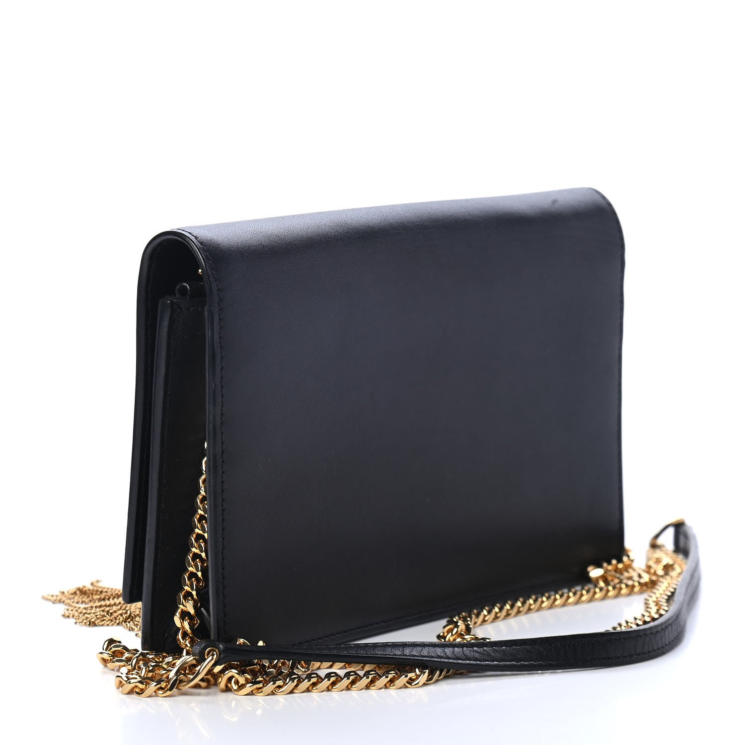Saint Laurent Smooth Calfskin Classic Monogram Kate Tassel Chain Wallet Black 2 of 4