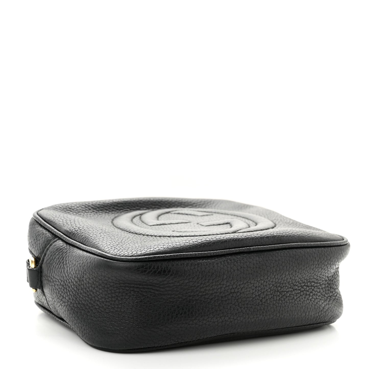 Pebbled Calfskin Small Soho Disco Bag Black